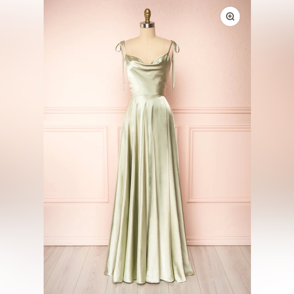 Green Maxi Dress with Cowl Neck for Weddings boutique 1861
